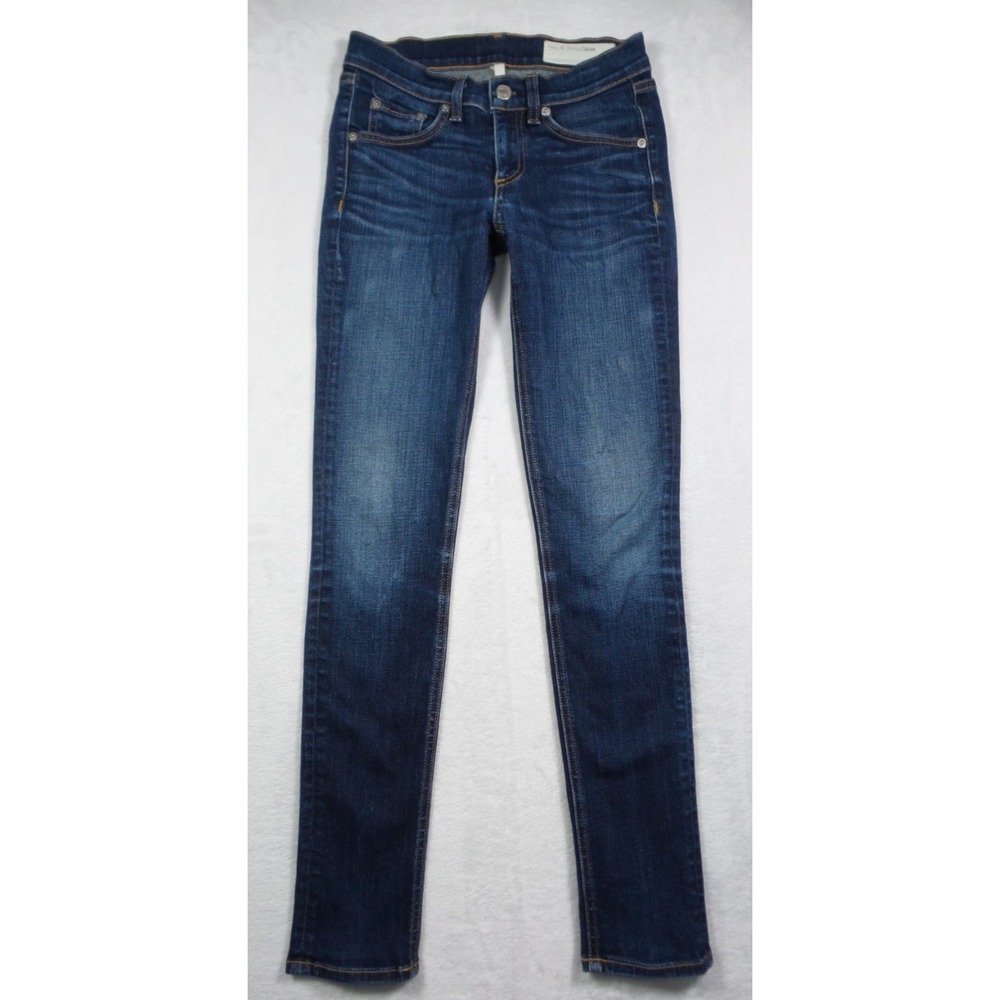Rag‎ & Bone Jeans Womens Size 24 Blue Denim Skinny Kensington Dark Wash Low Rise